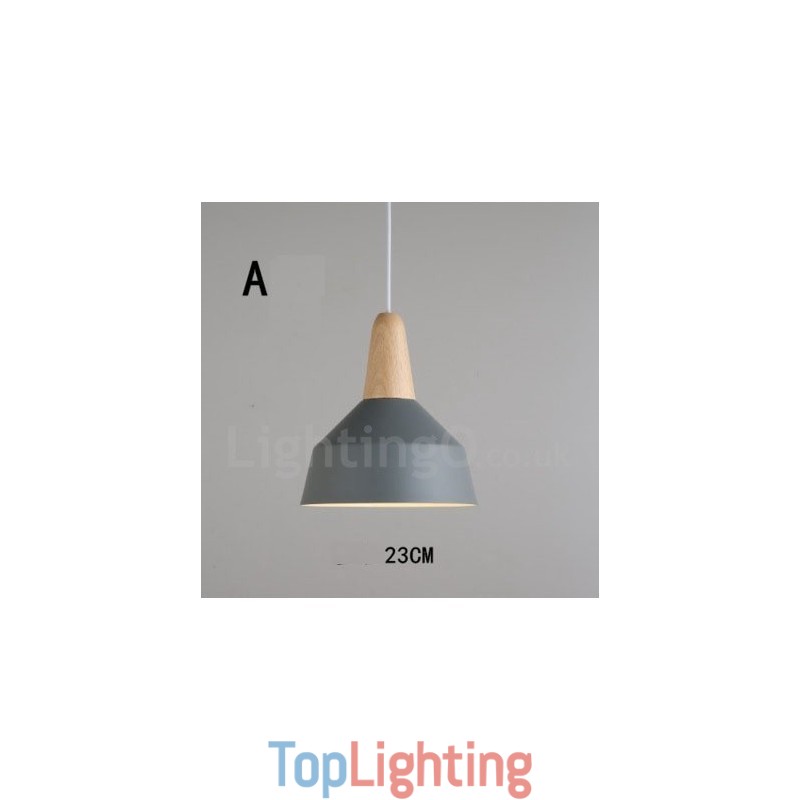 Modern Contemporary Wood Metal Multi Colors Pendant Light
