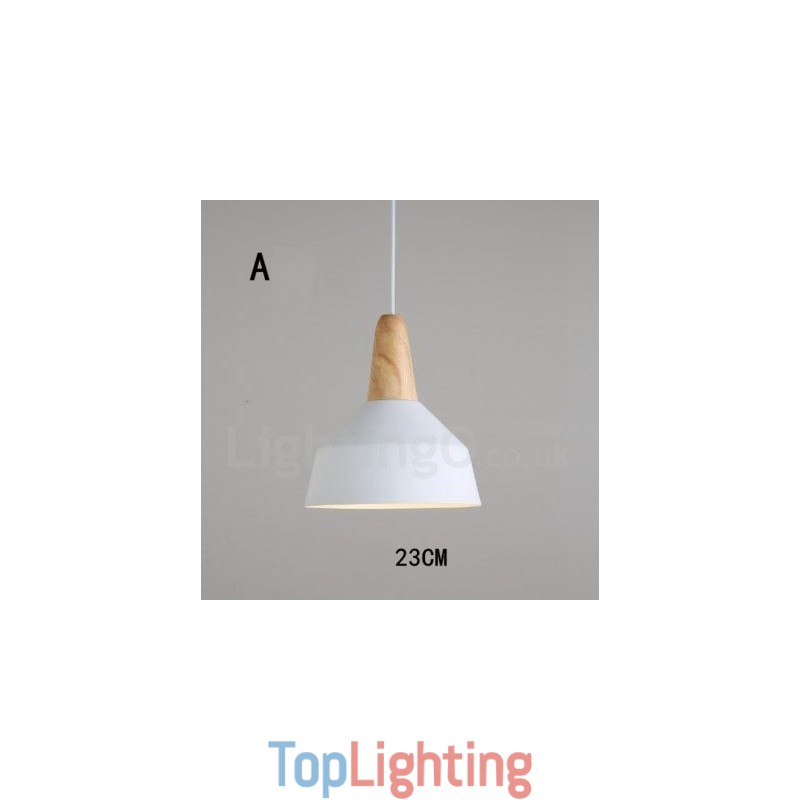 Modern Contemporary Wood Metal Multi Colors Pendant Light