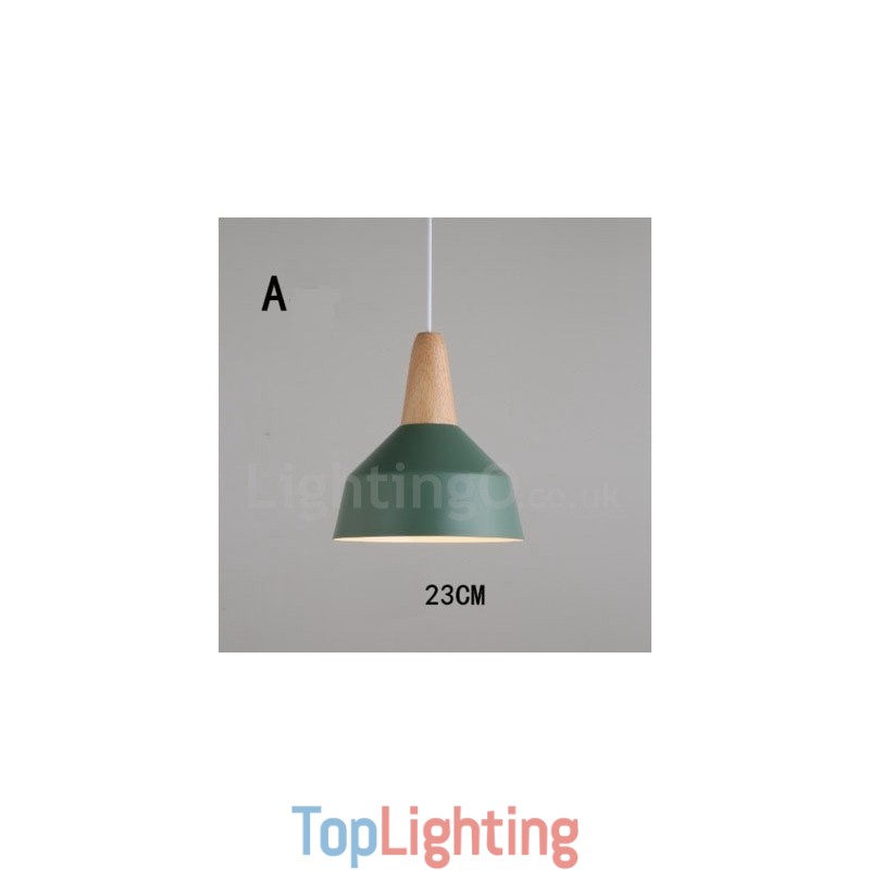 Modern Contemporary Wood Metal Multi Colors Pendant Light