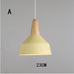 Modern Contemporary Wood Metal Multi Colors Pendant Light