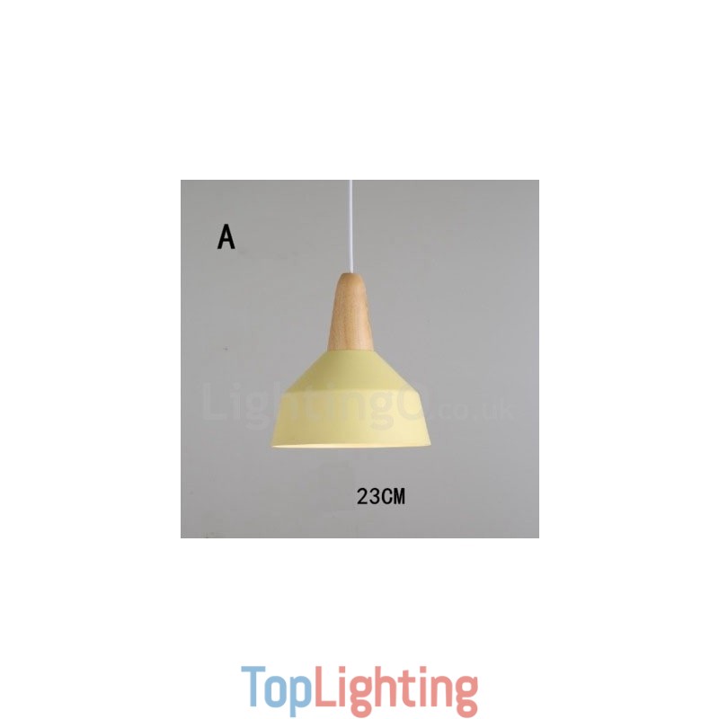Modern Contemporary Wood Metal Multi Colors Pendant Light