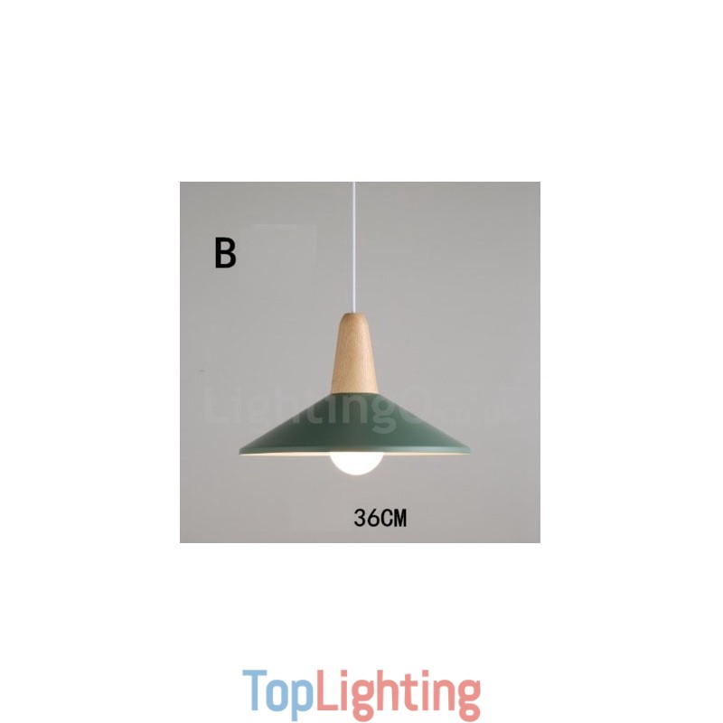 Modern Contemporary Wood Metal Multi Colors Pendant Light