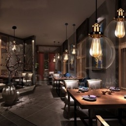 Retro Vintage Pendant Light with Glass Shade Lamp