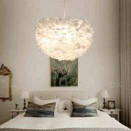 White Feather Pendant Light