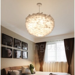 White Feather Pendant Light