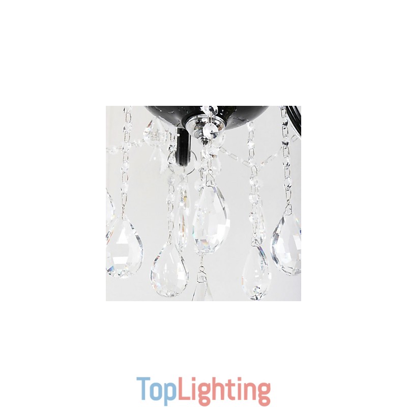 6 Light Crystal Chandelier in Black Design Accent
