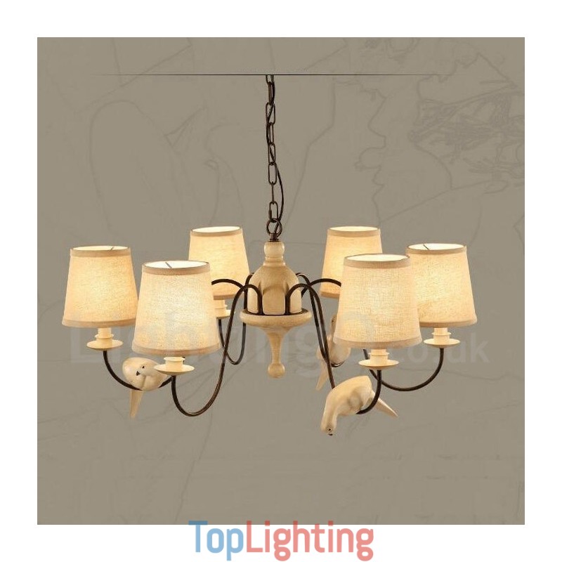 6 Light Rustic Lodge Vintage Pendant Light