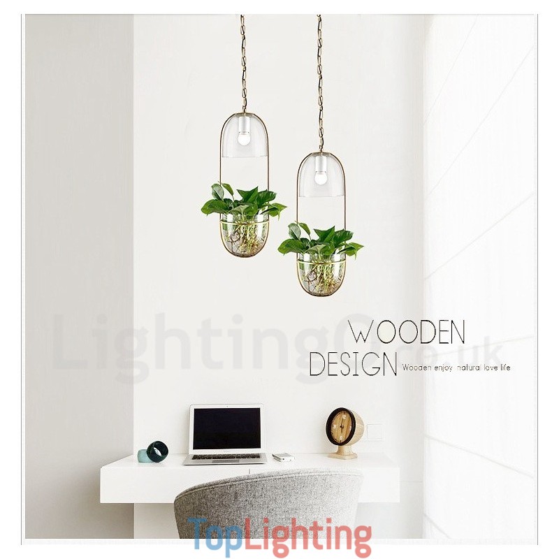 Rustic Lodge Metal Glass Pendant Light