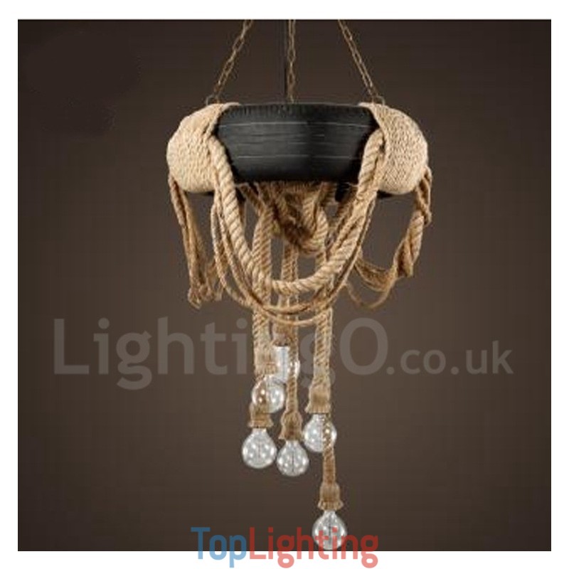 Country Vintage 6 Light Pendant Light