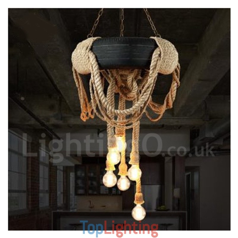 Country Vintage 6 Light Pendant Light