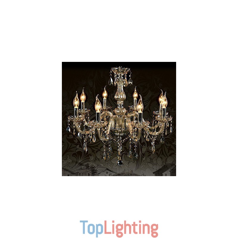 8 Lights Luxury Crystal Chandelier Cognac Color K9 Crystal Chandelier