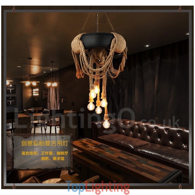 Country Vintage 6 Light Pendant Light