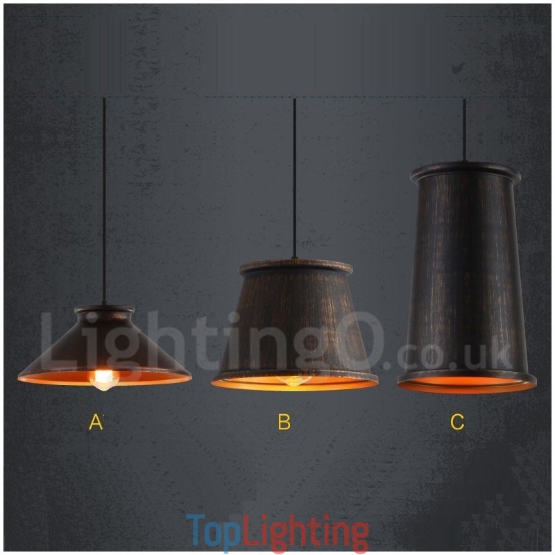 Retro Vintage 1 Light Metal Pendant Light