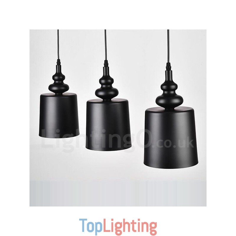 Black Modern Contemporary 3 Light Pendant Light