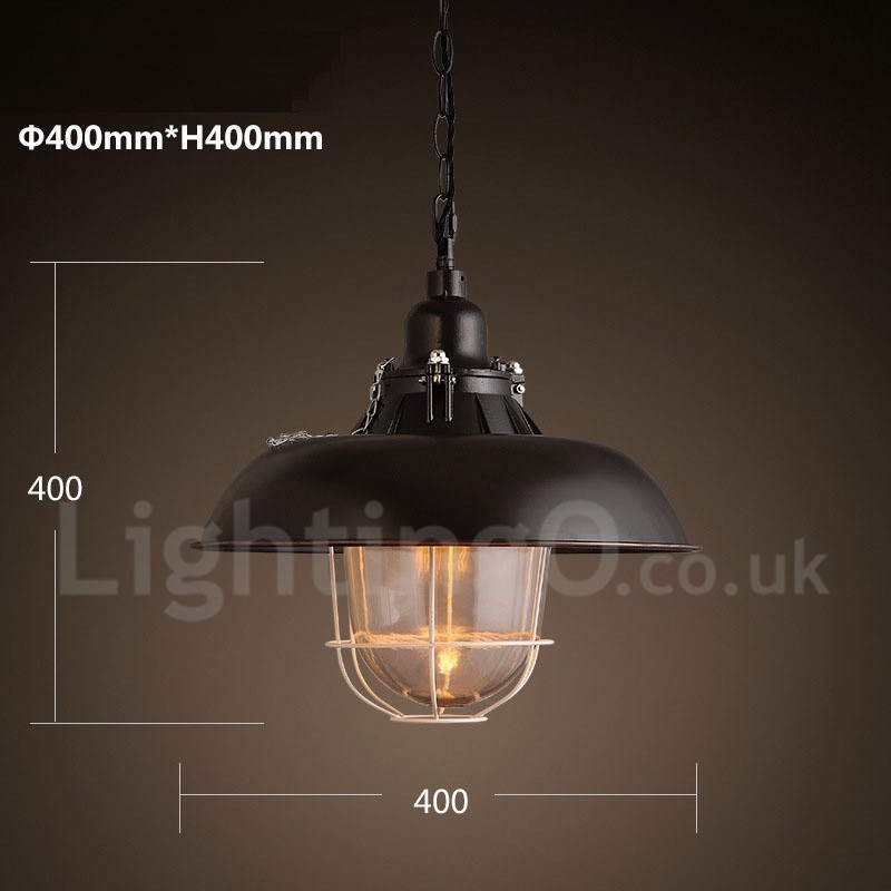 Retro Vintage Metal 1 Light Pendant Light