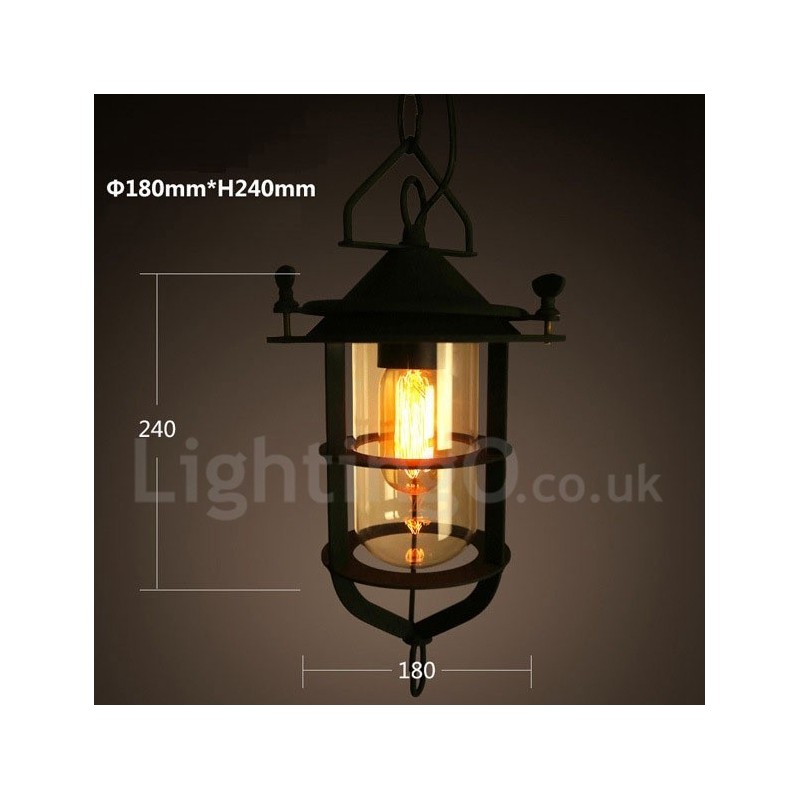 Retro Vintage Metal 1 Light Pendant Light