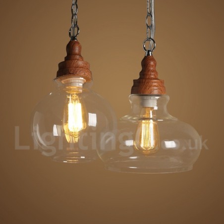 Retro Vintage Pendant Light with Glass Shade Lamp Retro Vintage Pendant Light with Glass Shade Lamp