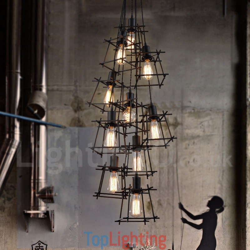 Retro Vintage Metal Pendant Light (Multiple Shades with one pendant fixed) (Please select the Quantity of the shade below)