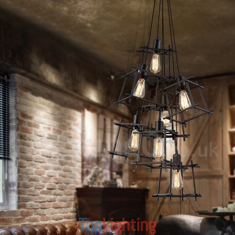 Retro Vintage Metal Pendant Light (Multiple Shades with one pendant fixed) (Please select the Quantity of the shade below)