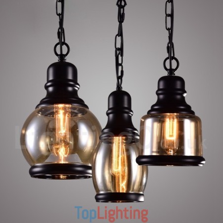 Retro Vintage Pendant Light with Glass Shade Lamp Retro Vintage Pendant Light with Glass Shade Lamp