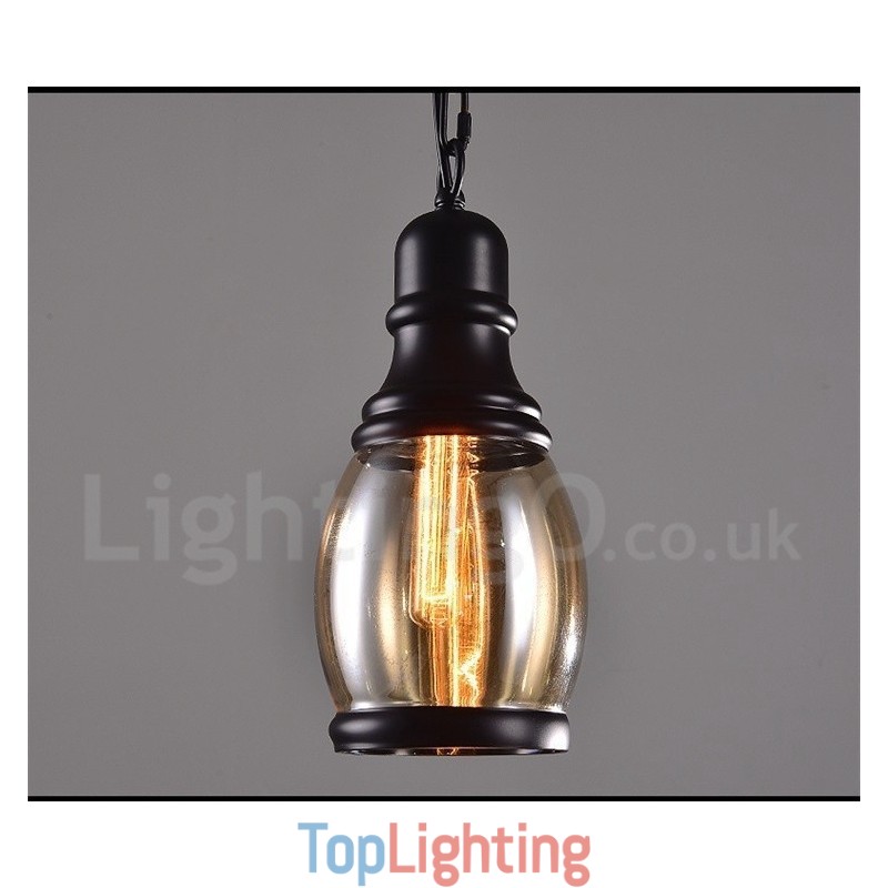 Retro Vintage Pendant Light with Glass Shade Lamp