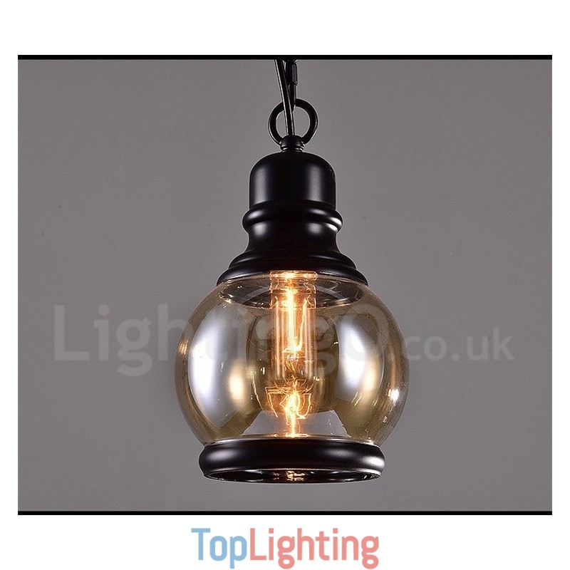 Retro Vintage Pendant Light with Glass Shade Lamp