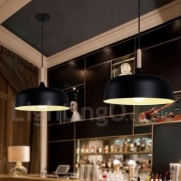 Modern Contemporary Wood Metal Pendant Light