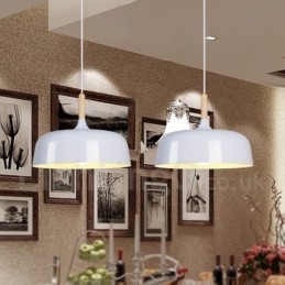 Modern Contemporary Wood Metal Pendant Light