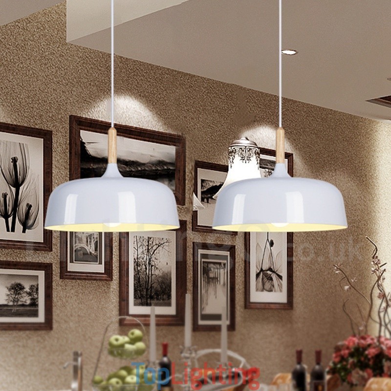 Modern Contemporary Wood Metal Pendant Light