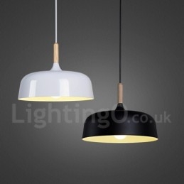Modern Contemporary Wood Metal Pendant Light