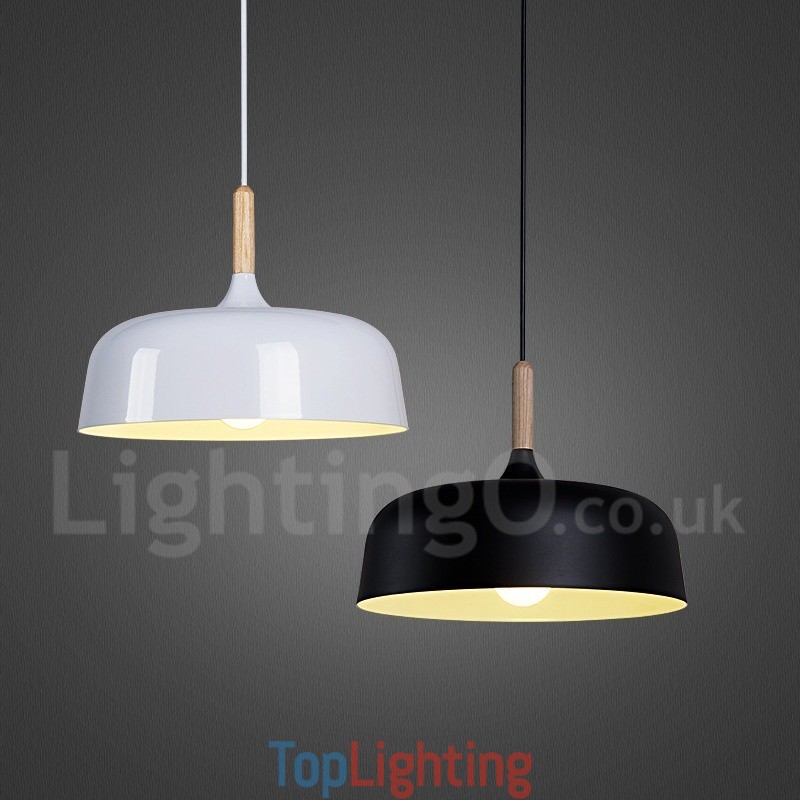 Modern Contemporary Wood Metal Pendant Light