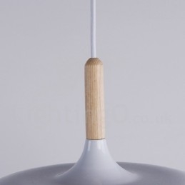 Modern Contemporary Wood Metal Pendant Light