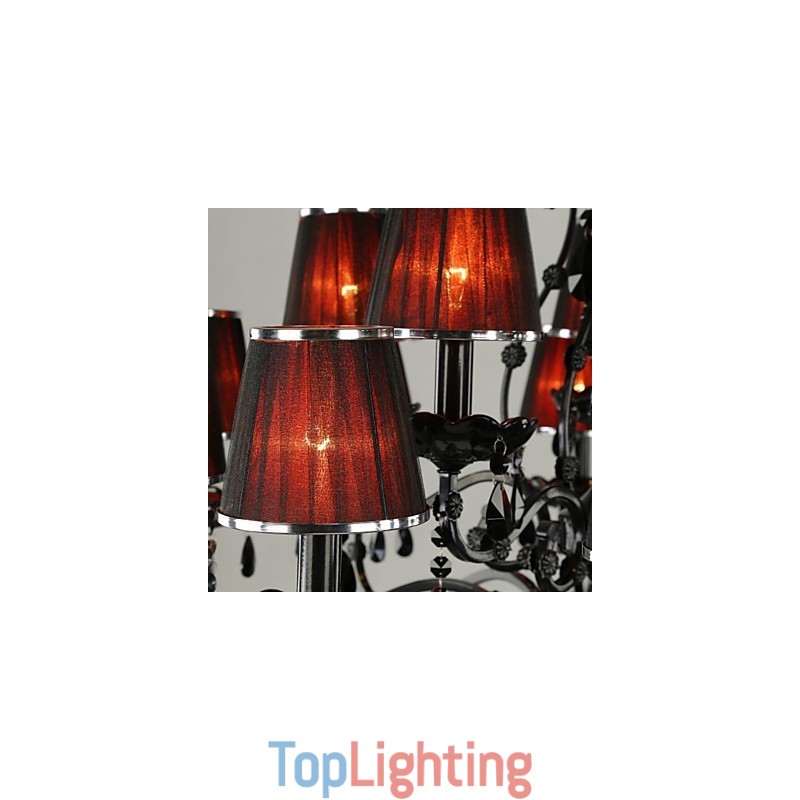 Chandelier Crystal Modern Contemporary Crystal 15 Light Red