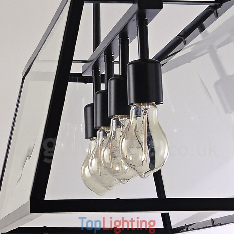 Rustic Lodge Vintage Metal Pendant Light with Glass Shade