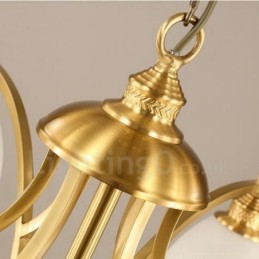5 Light Rustic Lodge Integrated Metal Copper Chandelier
