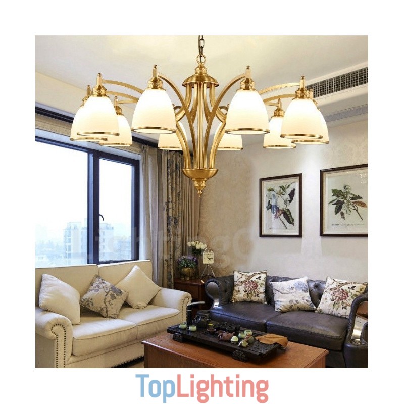 10 Light Rustic Lodge Integrated Metal Copper Chandelier