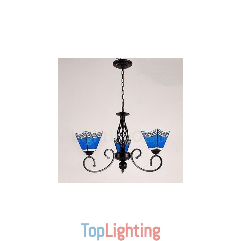 3 Light Mediterranean Style Integrated Metal Chandelier