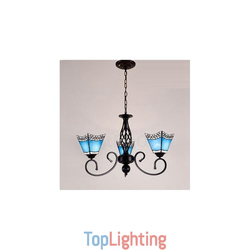 3 Light Mediterranean Style Integrated Metal Chandelier