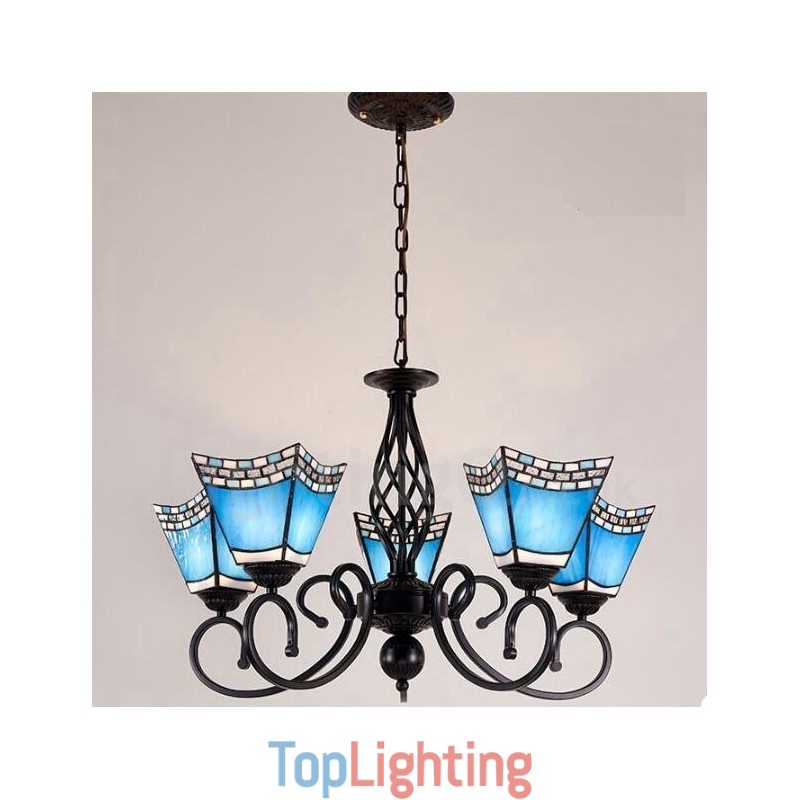 5 Light Mediterranean Style Integrated Metal Chandelier