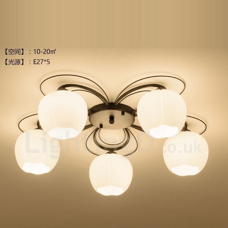 5 Light Rustic Lodge Integrated Chandelier