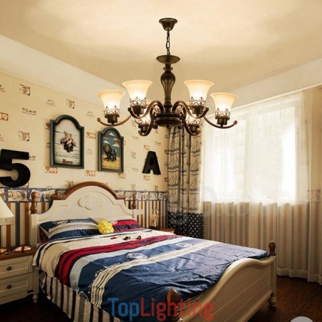 6 Light Rustic Lodge Integrated Metal Chandelier 6 Light Rustic Lodge Integrated Metal Chandelier