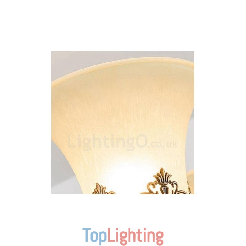 6 Light Rustic Lodge Integrated Metal Chandelier