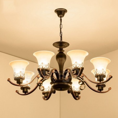 8 Light Rustic Lodge Integrated Metal Chandelier 8 Light Rustic Lodge Integrated Metal Chandelier