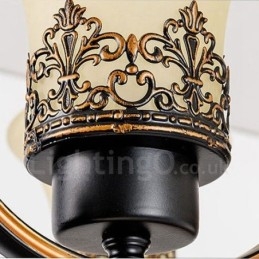 12 Light Rustic Lodge Integrated Metal Chandelier