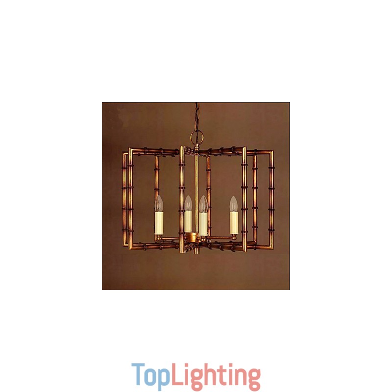 American Country Simple Antique Copper Iron Chandelier Chandelier Creative
