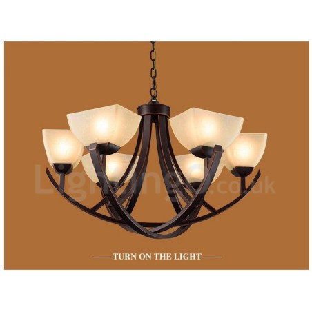 6 Light Rustic Lodge Integrated Metal Chandelier 6 Light Rustic Lodge Integrated Metal Chandelier
