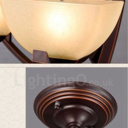 6 Light Rustic Lodge Integrated Metal Chandelier