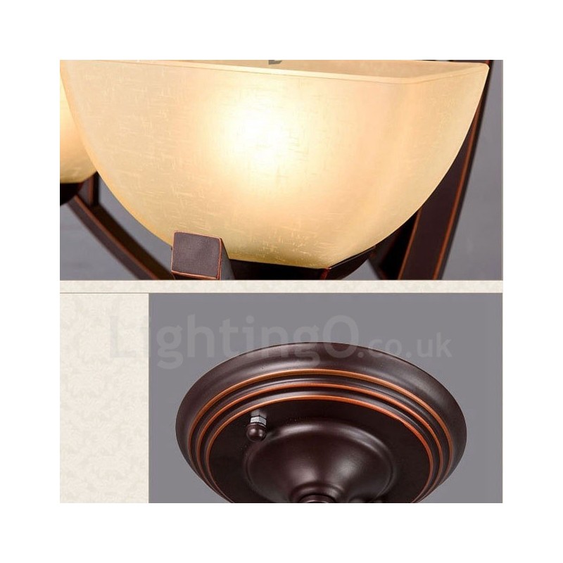 6 Light Rustic Lodge Integrated Metal Chandelier