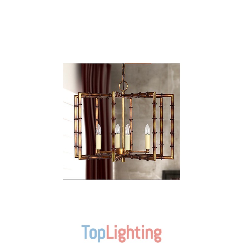 American Country Simple Antique Copper Iron Chandelier Chandelier Creative