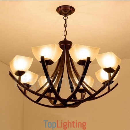 8 Light Rustic Lodge Integrated Metal Chandelier 8 Light Rustic Lodge Integrated Metal Chandelier